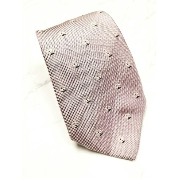 Brioni tie Daisy pink/Lavender  handmade‎ in Italy silk $235 flawed - Picture 1 of 16